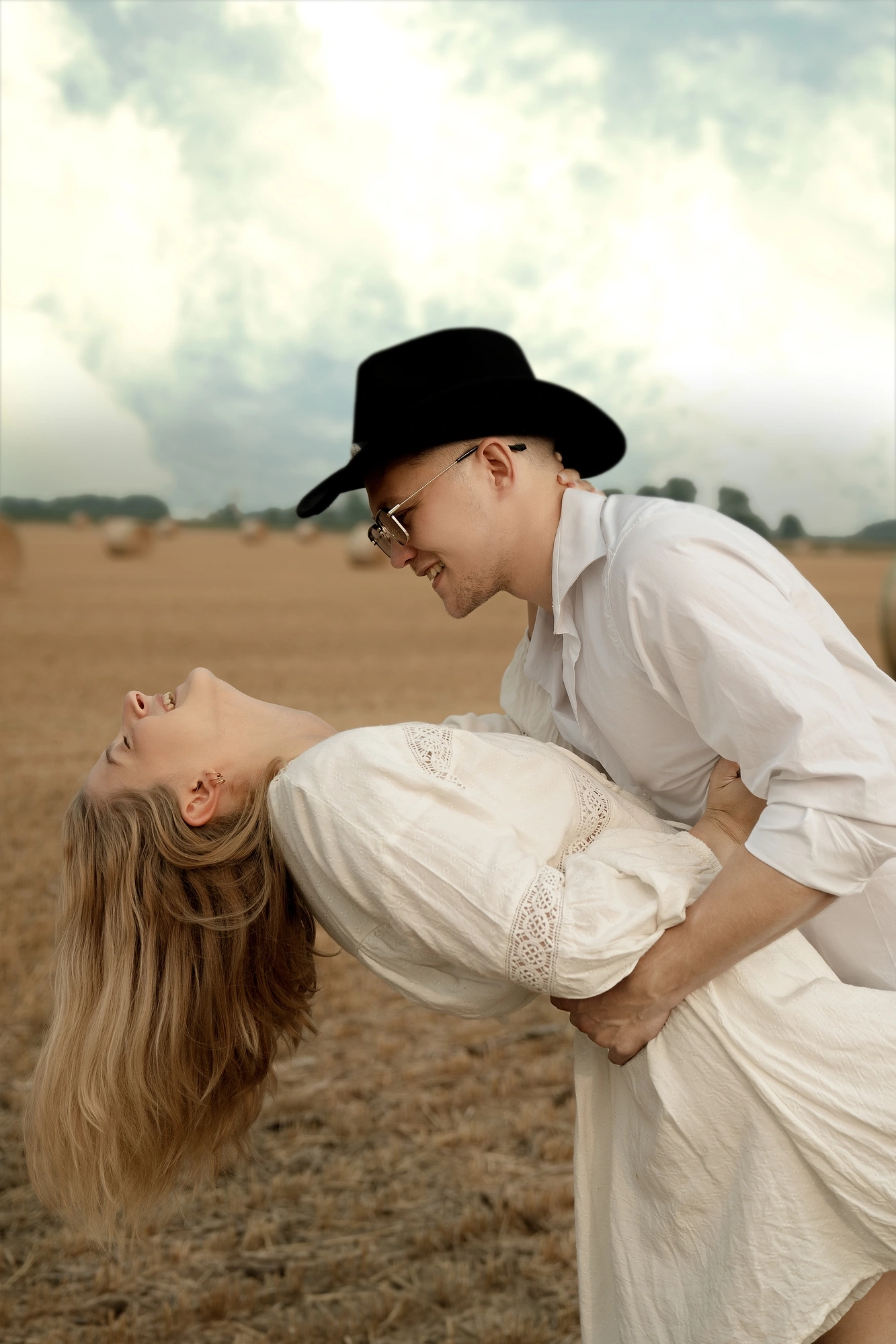 Smiling couple during their wedding session