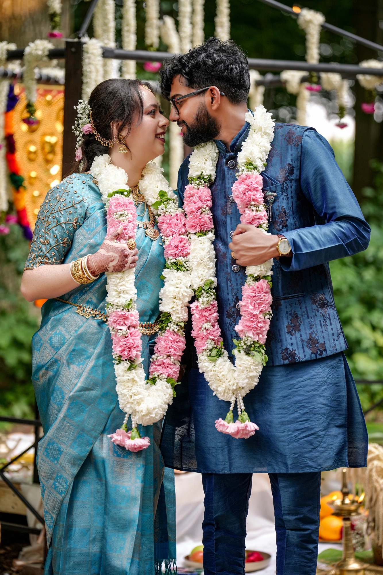 Smiling couple during their wedding session