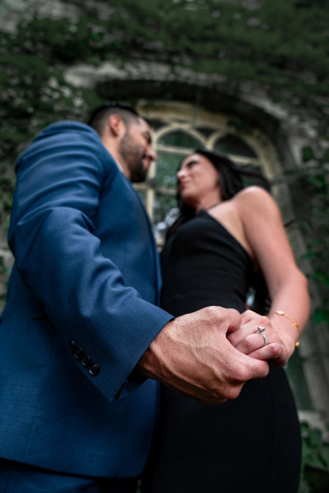Smiling couple during their wedding session