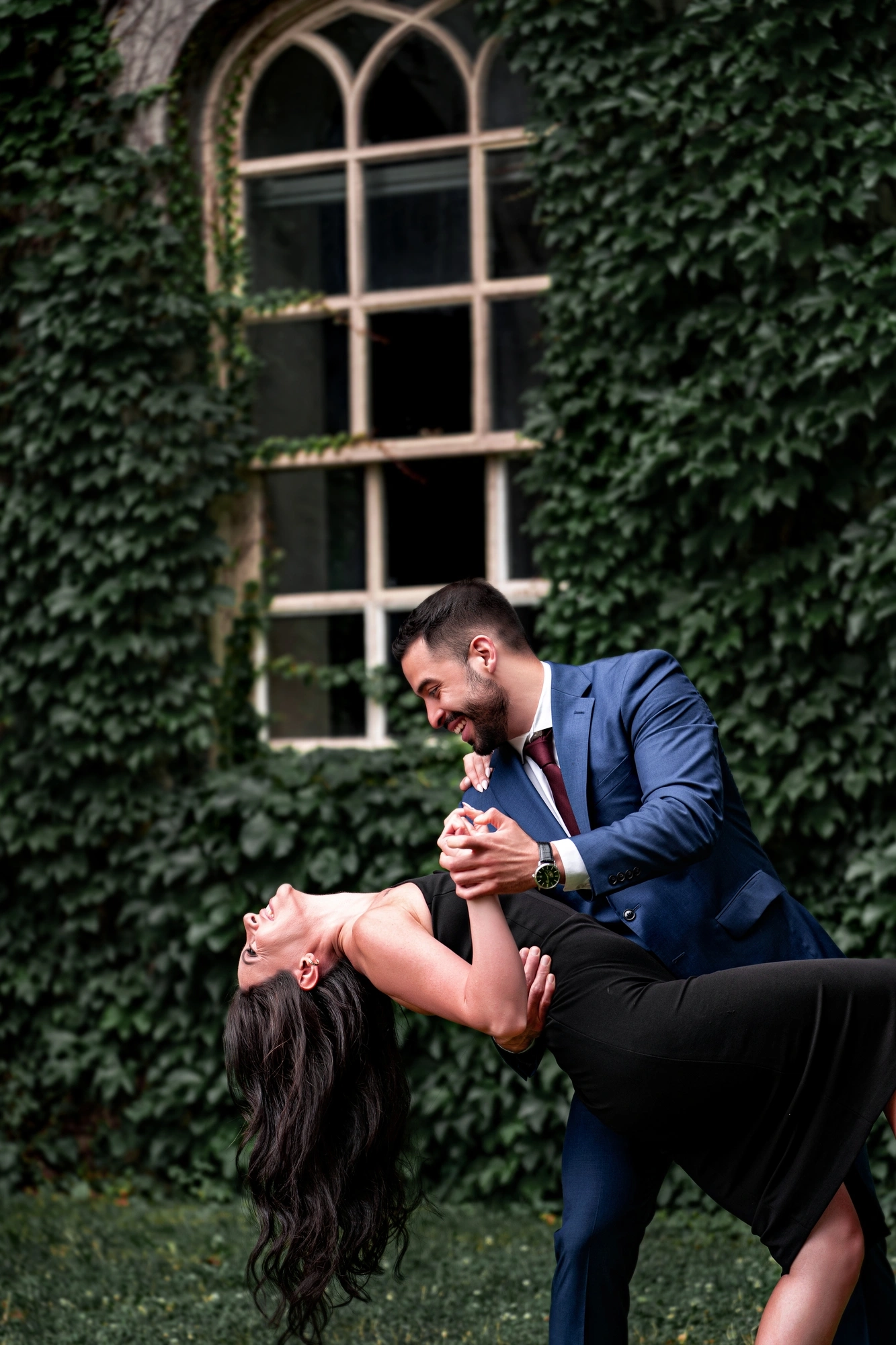 Smiling couple during their wedding session